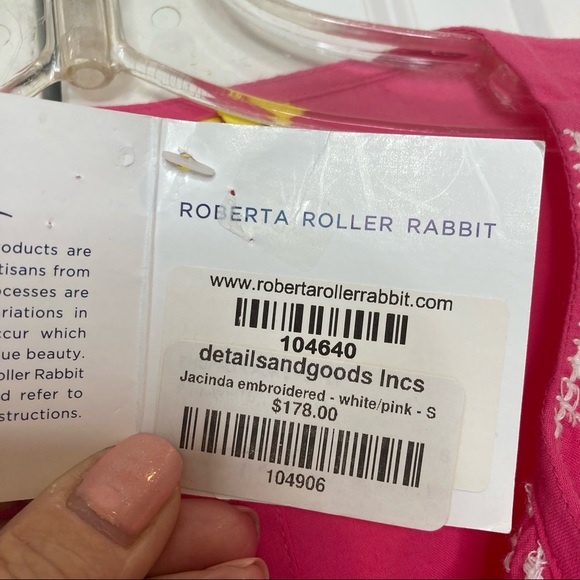 Roberta Roller Rabbit Pink Embroidered Short Sleeve Top - Picture 13 of 13